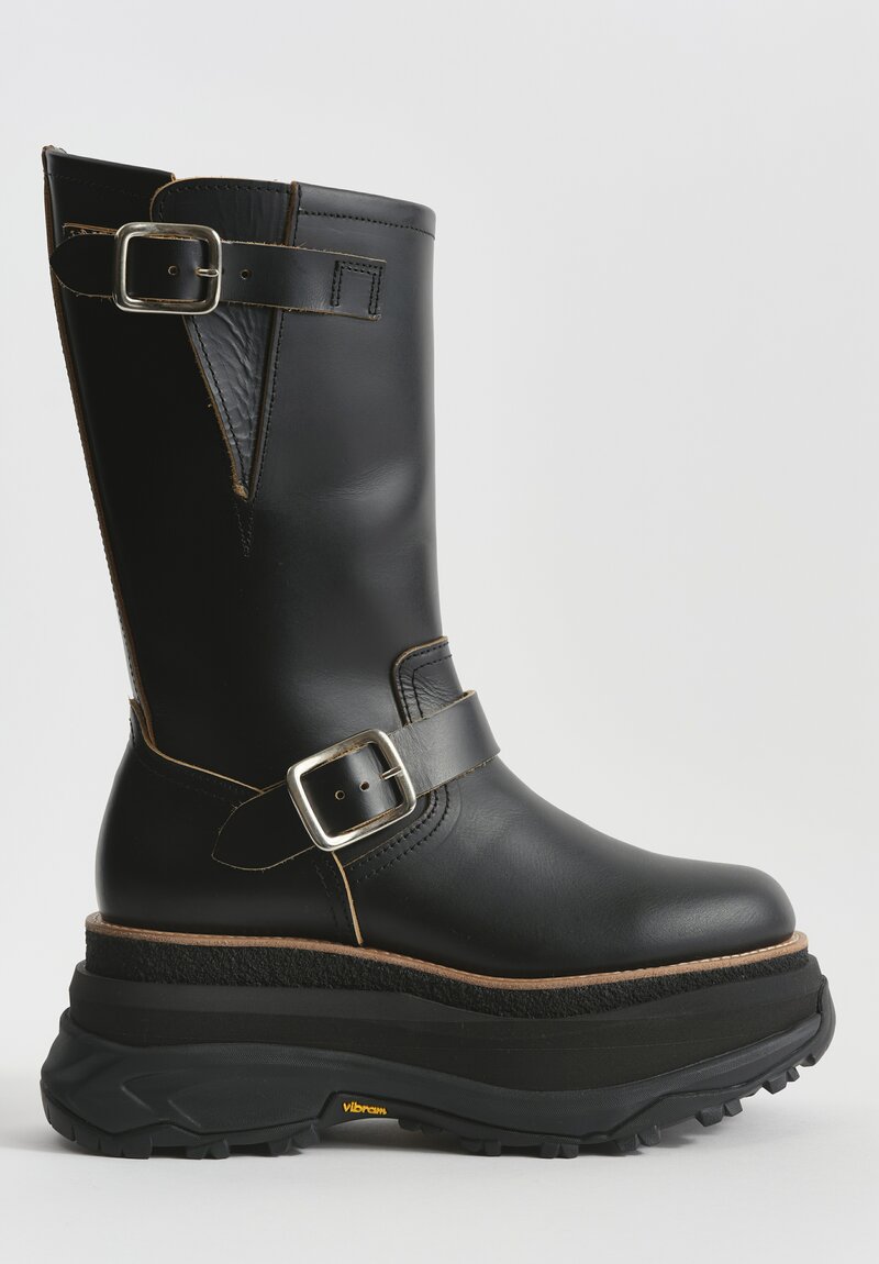 Sacai Buckled Engineer Boots in Black	