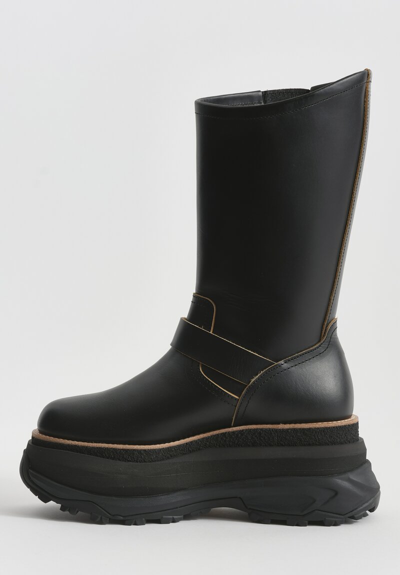 Sacai Buckled Engineer Boots in Black	