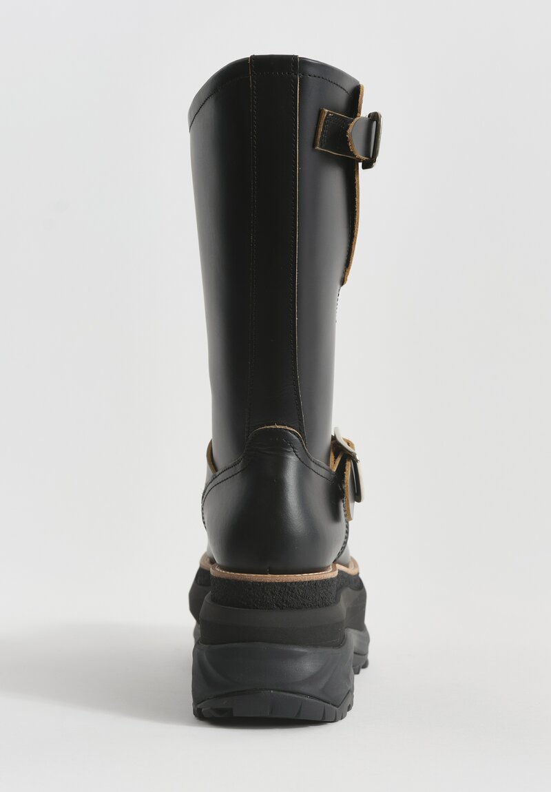 Sacai Buckled Engineer Boots in Black	