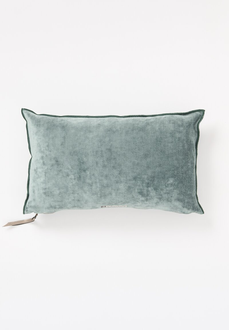 Maison de Vacances Small Rectangle Royal Velvet Pillow in Canard	