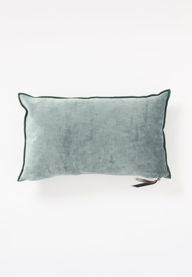 Maison de Vacances Small Rectangle Royal Velvet Pillow in Canard	