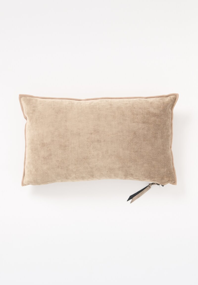 Maison de Vacances Small Rectangle Royal Velvet Pillow in Terracotta Pink	