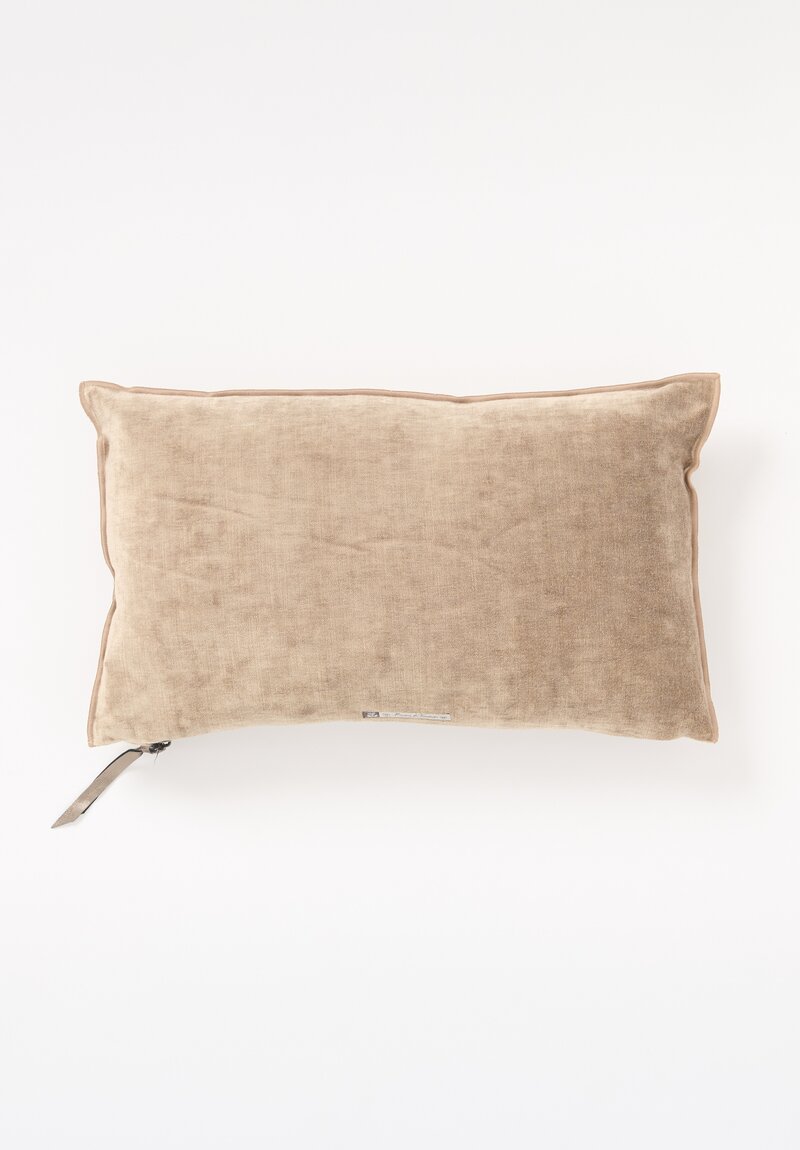 Maison de Vacances Small Rectangle Royal Velvet Pillow in Terracotta Pink	