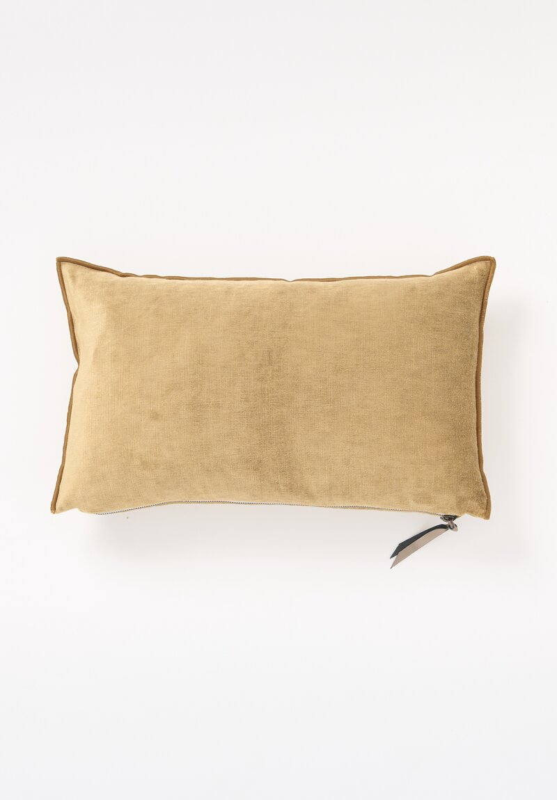 Maison de Vacances Small Rectangle Royal Velvet Pillow in Havane	