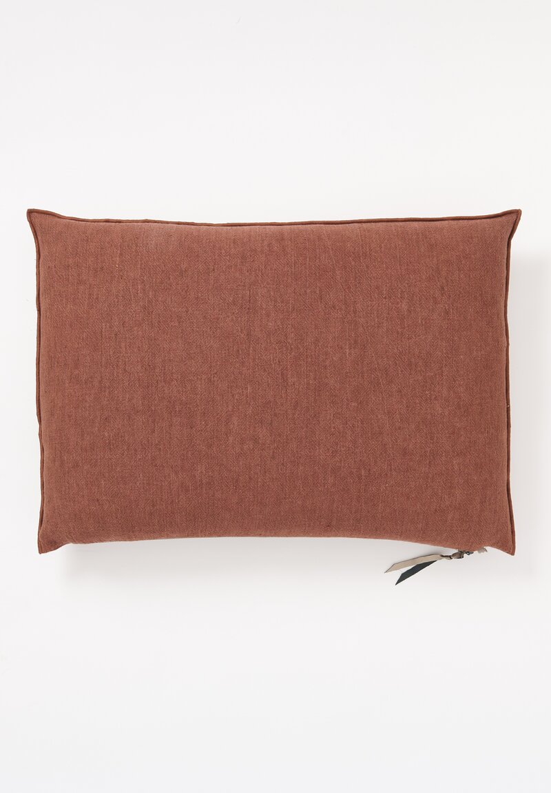 Maison de Vacances Large Washed Linen Crepon Pillow in Argile	