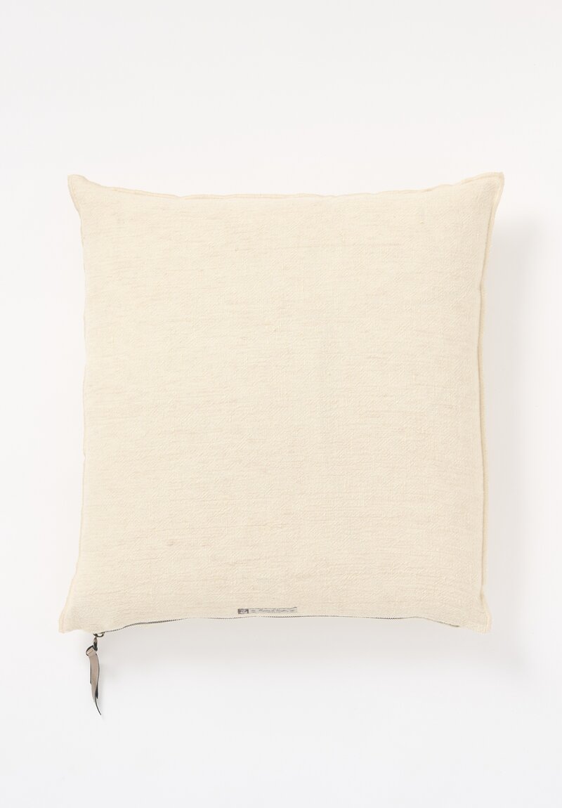 Maison de Vacances Square Washed Linen Crepon Pillow in Flor di Latte	