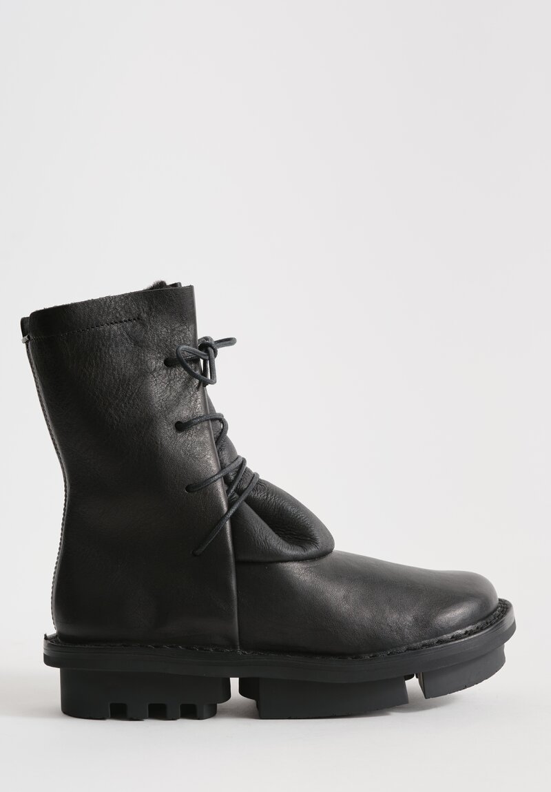 Trippen Sheepskin-Lined Curtain Boots in Black	