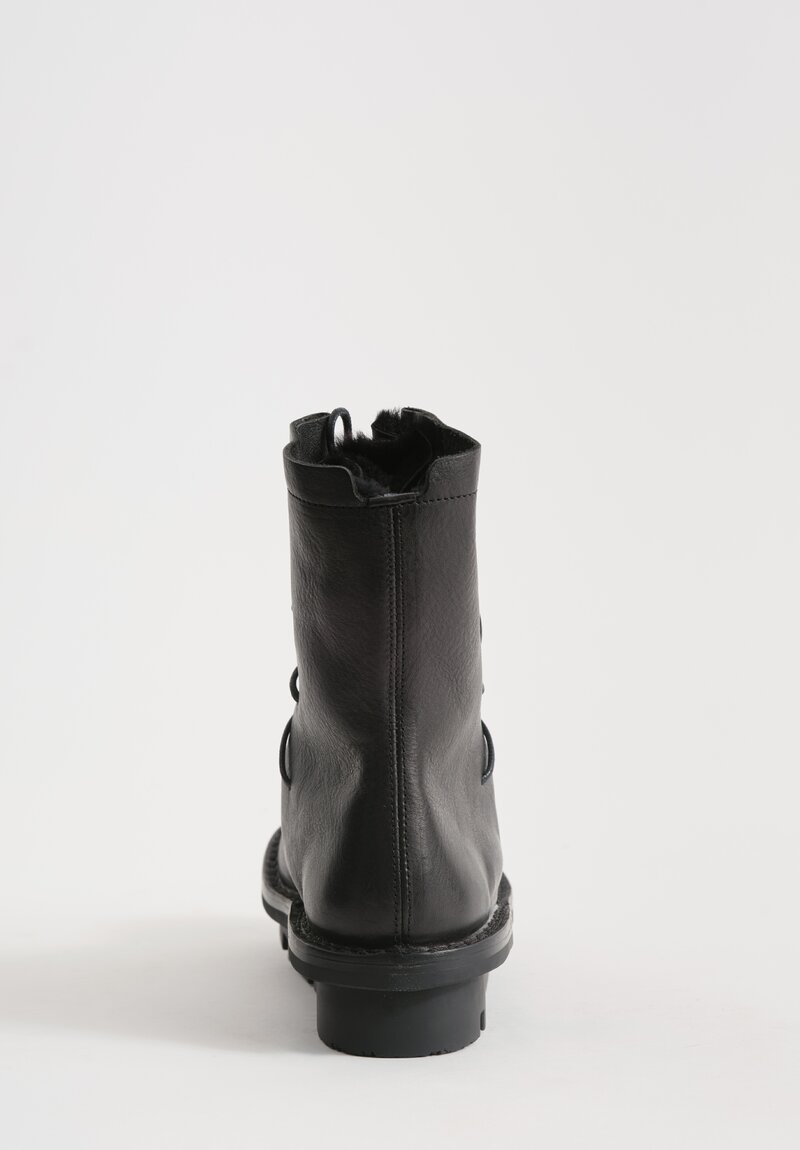 Trippen Sheepskin-Lined Curtain Boots in Black	