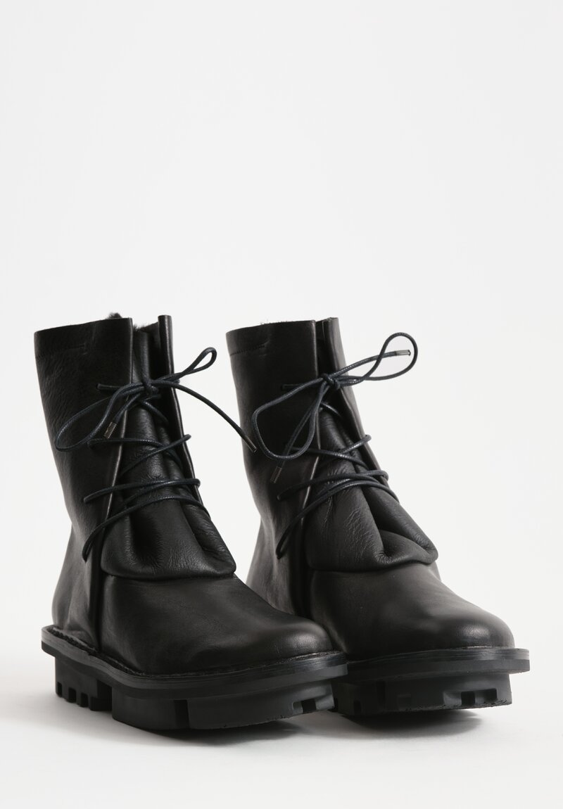 Trippen Sheepskin-Lined Curtain Boots in Black	