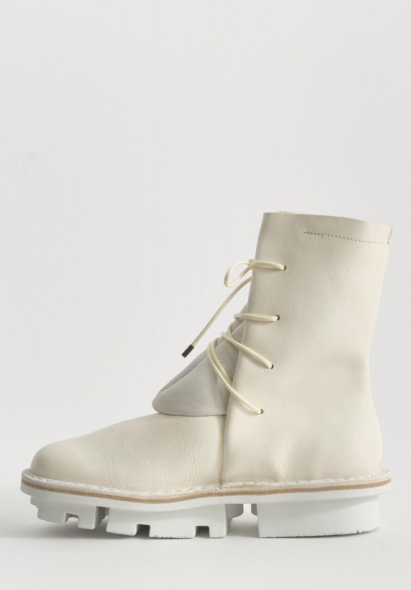 Trippen Sheepskin-Lined Curtain Boots in White	