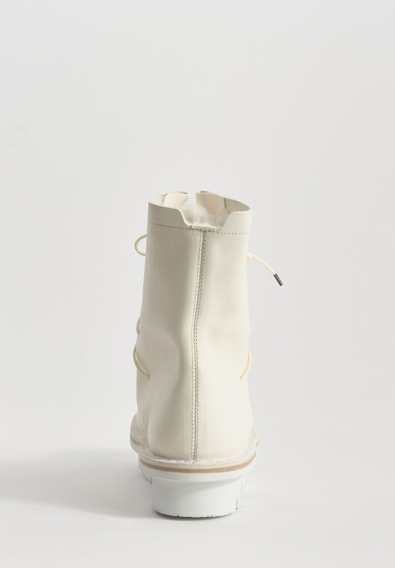 Trippen Sheepskin-Lined Curtain Boots in White	