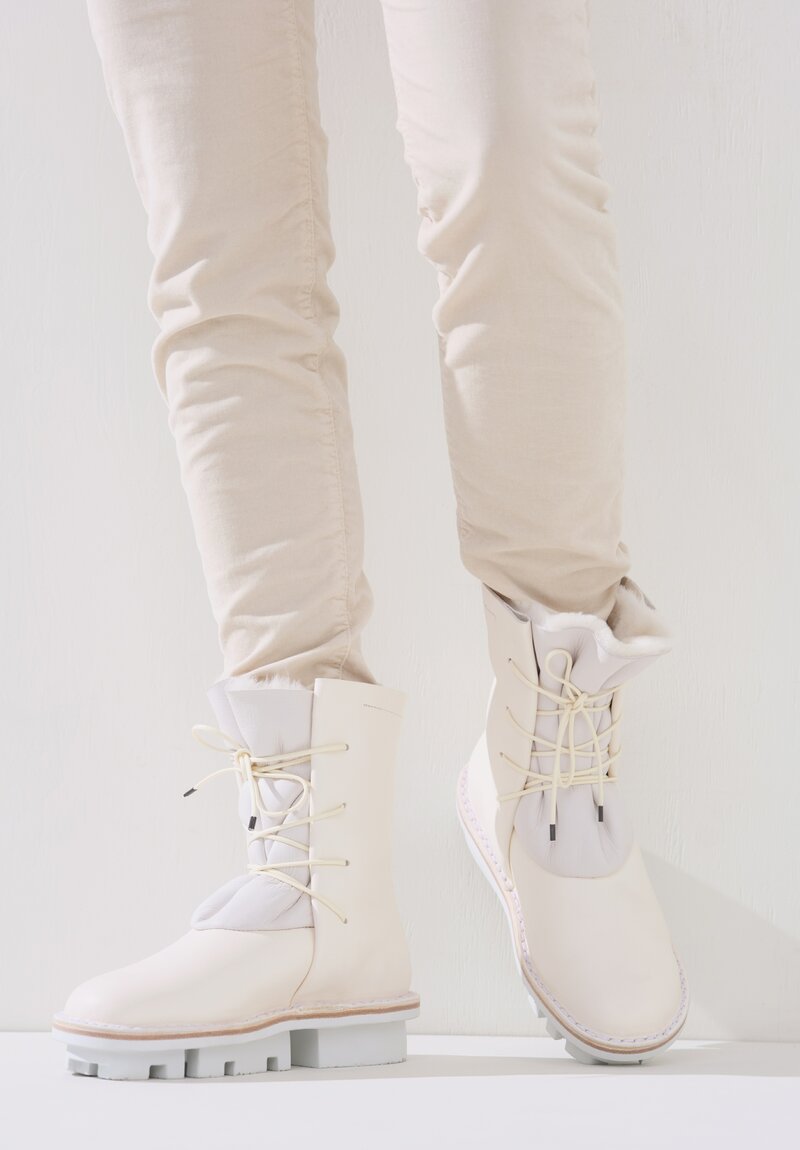 Trippen Sheepskin-Lined Curtain Boots in White	