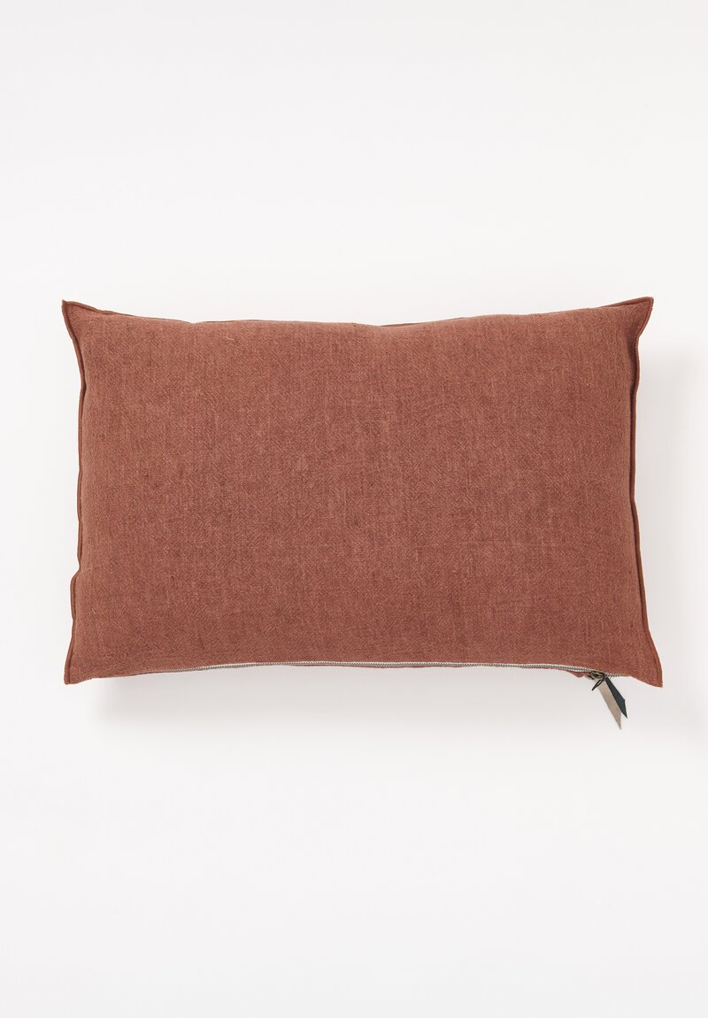 Maison de Vacances Washed Linen Crepon Pillow in Argile	