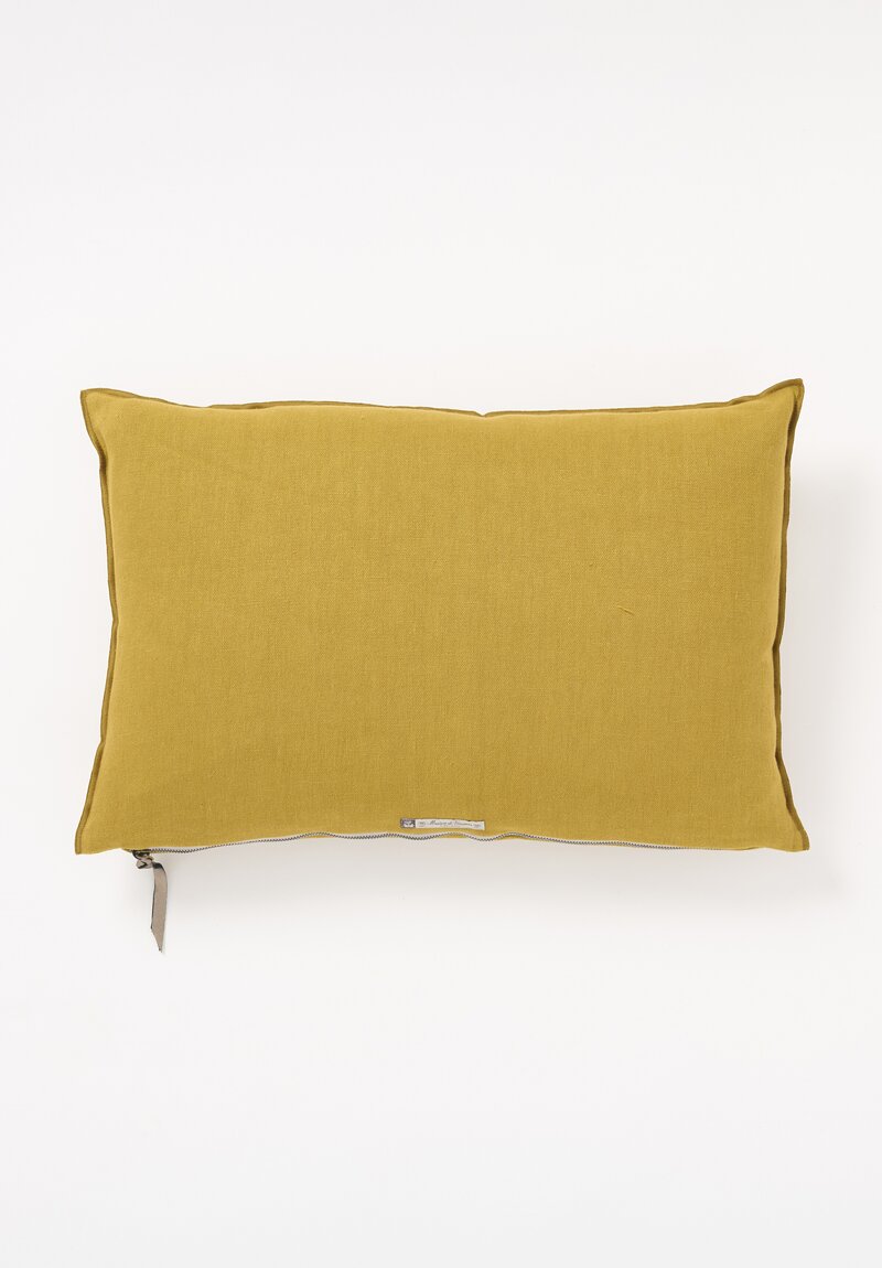 Maison de Vacances Stone Washed Linen Pillow in Ocre	