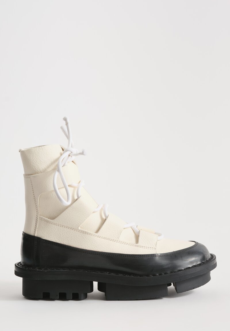 Trippen Lace Up Proof Boot in Black & White	