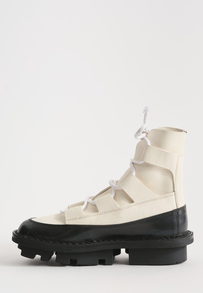 Trippen Lace Up Proof Boot in Black & White	