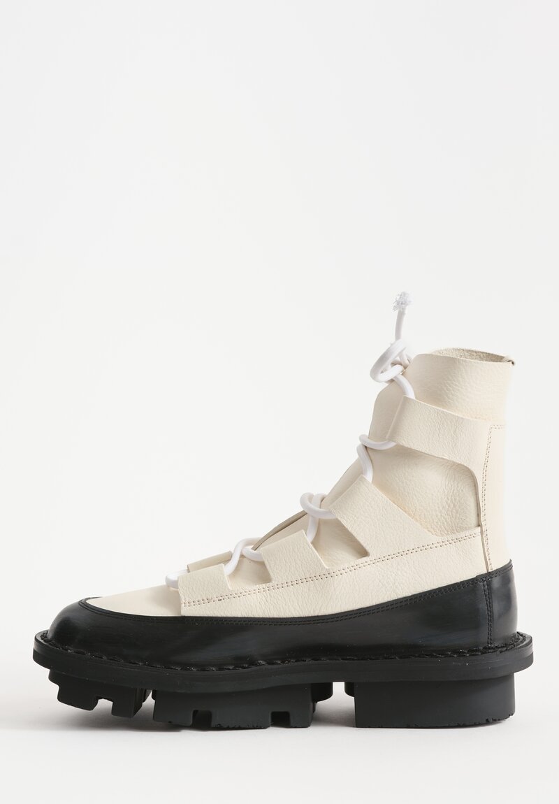 Trippen Lace Up Proof Boot in Black & White	