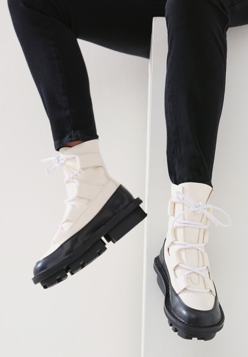 Trippen Lace Up Proof Boot in Black & White	