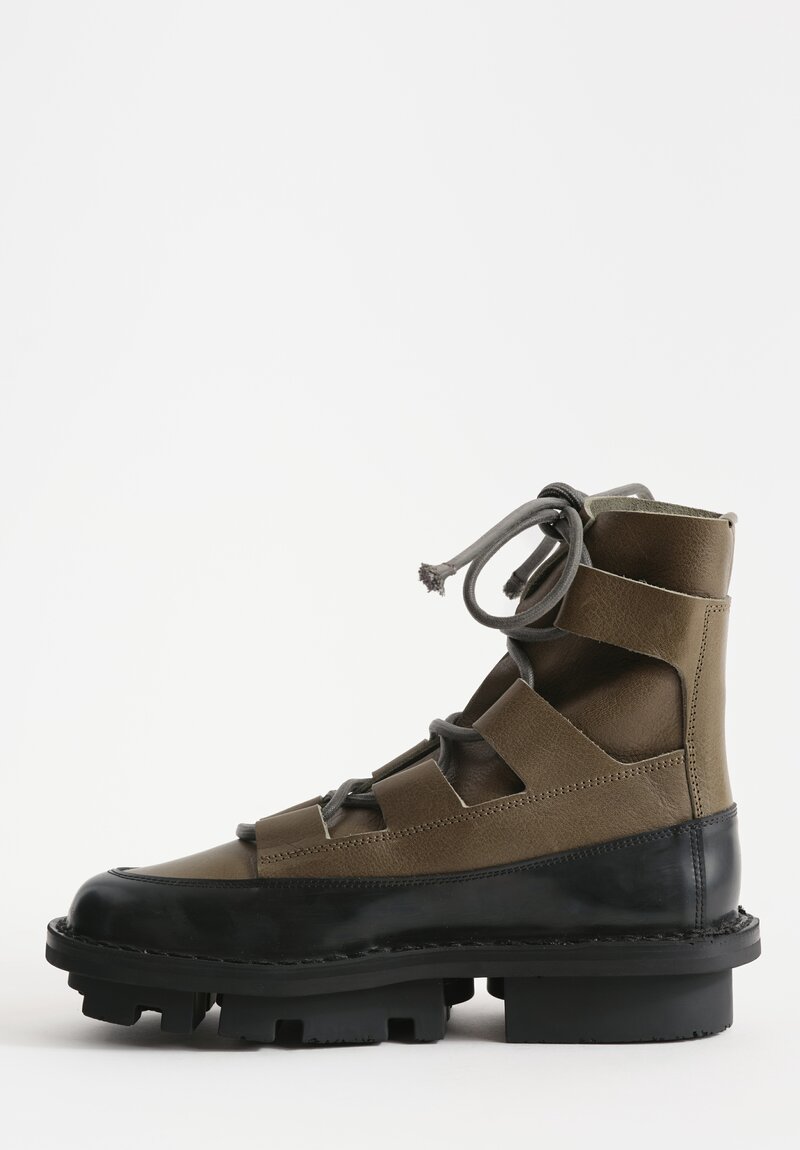 Trippen Lace Up Proof Boot in Black & Grey	