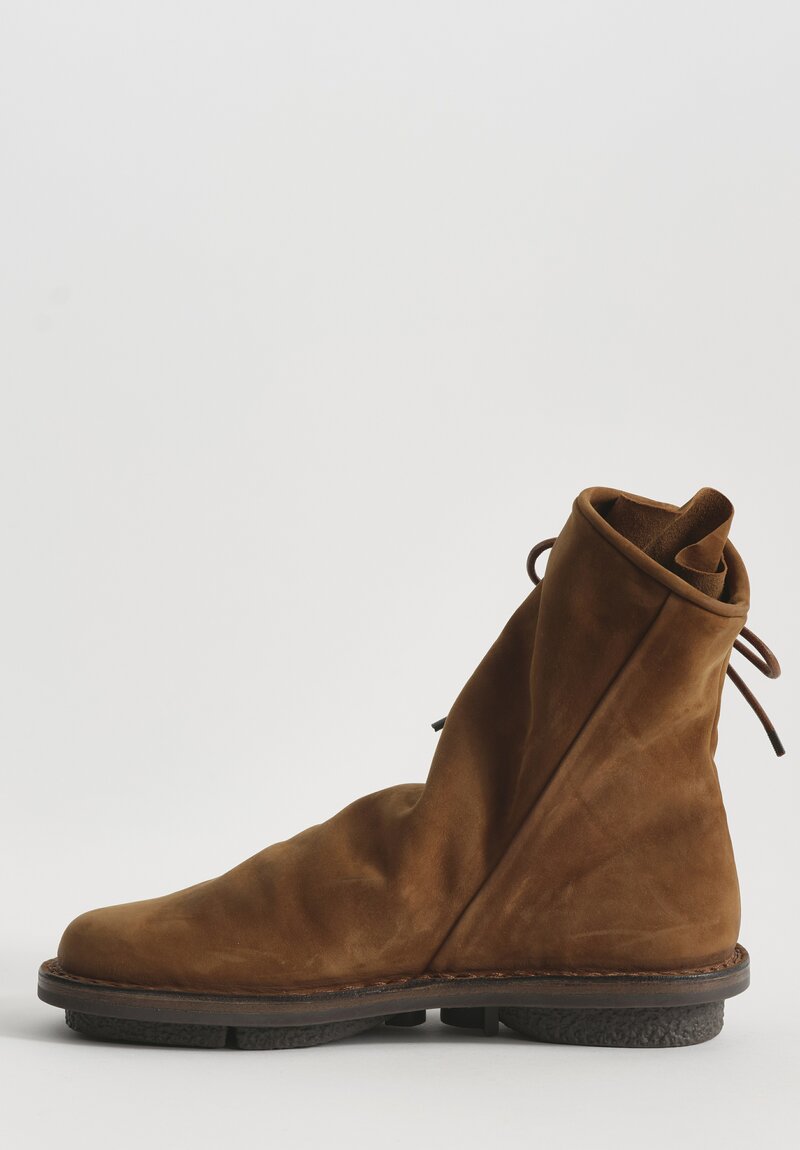 Trippen Nubuck Leather Tramp Bootie in Cuoio Brown	