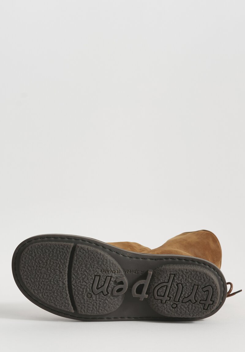 Trippen Nubuck Leather Tramp Bootie in Cuoio Brown	