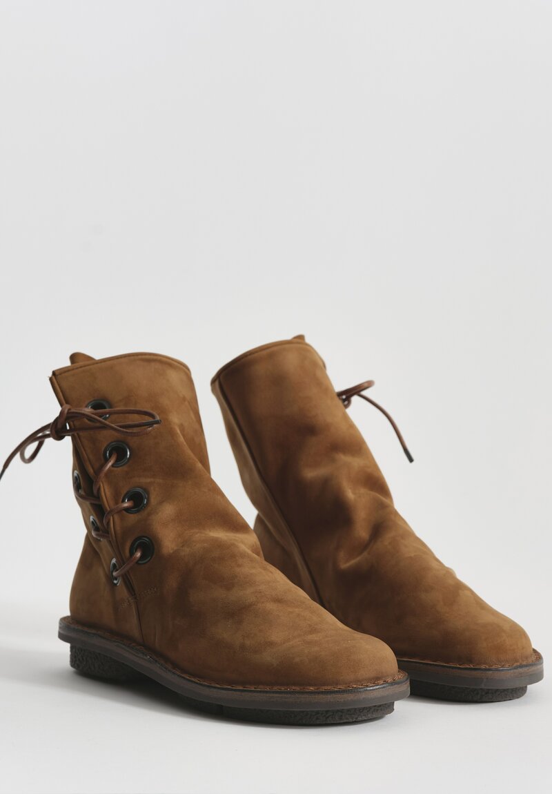 Trippen Nubuck Leather Tramp Bootie in Cuoio Brown	