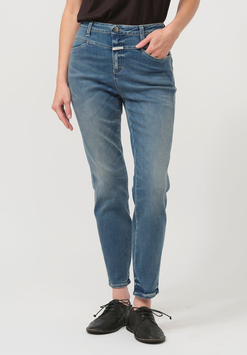 Closed Cotton Skinny Pusher Jeans in Dark Blue	