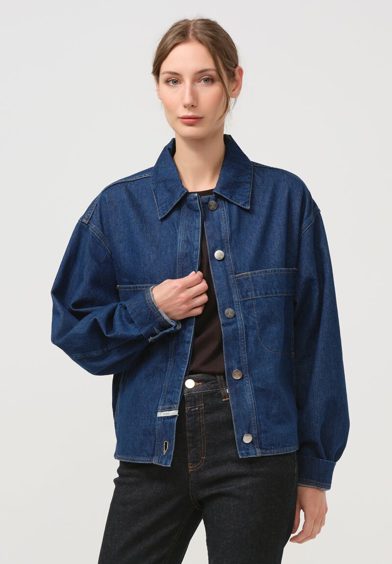 Closed Cotton Heritage Worker Jacket in Dark Blue	