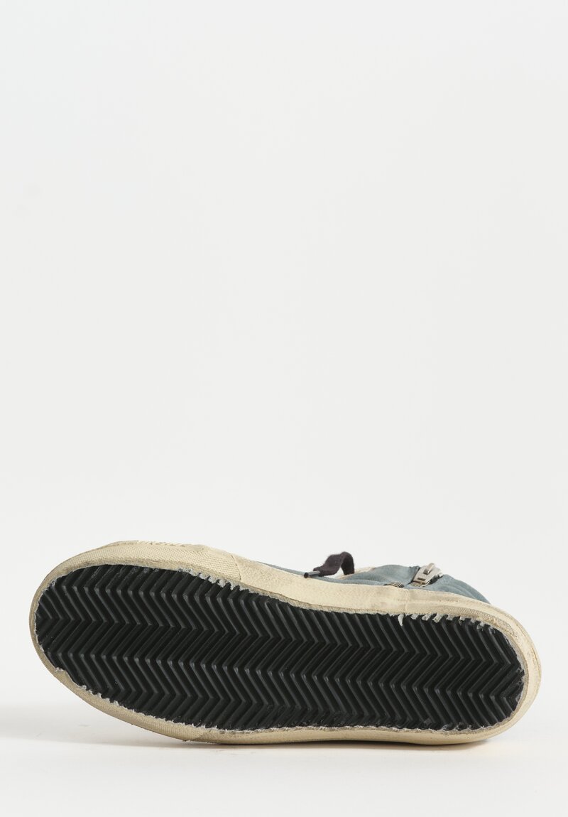 Golden Goose Suede Slide Sneakers in Blue, Grey & Silver	