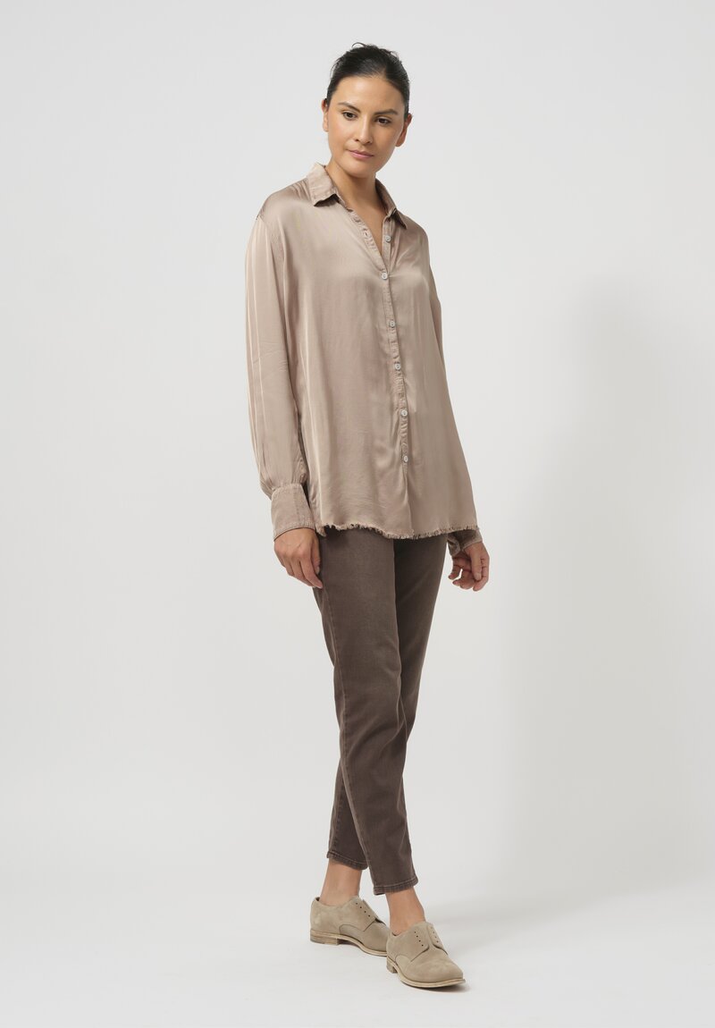 Jaga Button-Down Capri Shirt in Shiitake Natural	