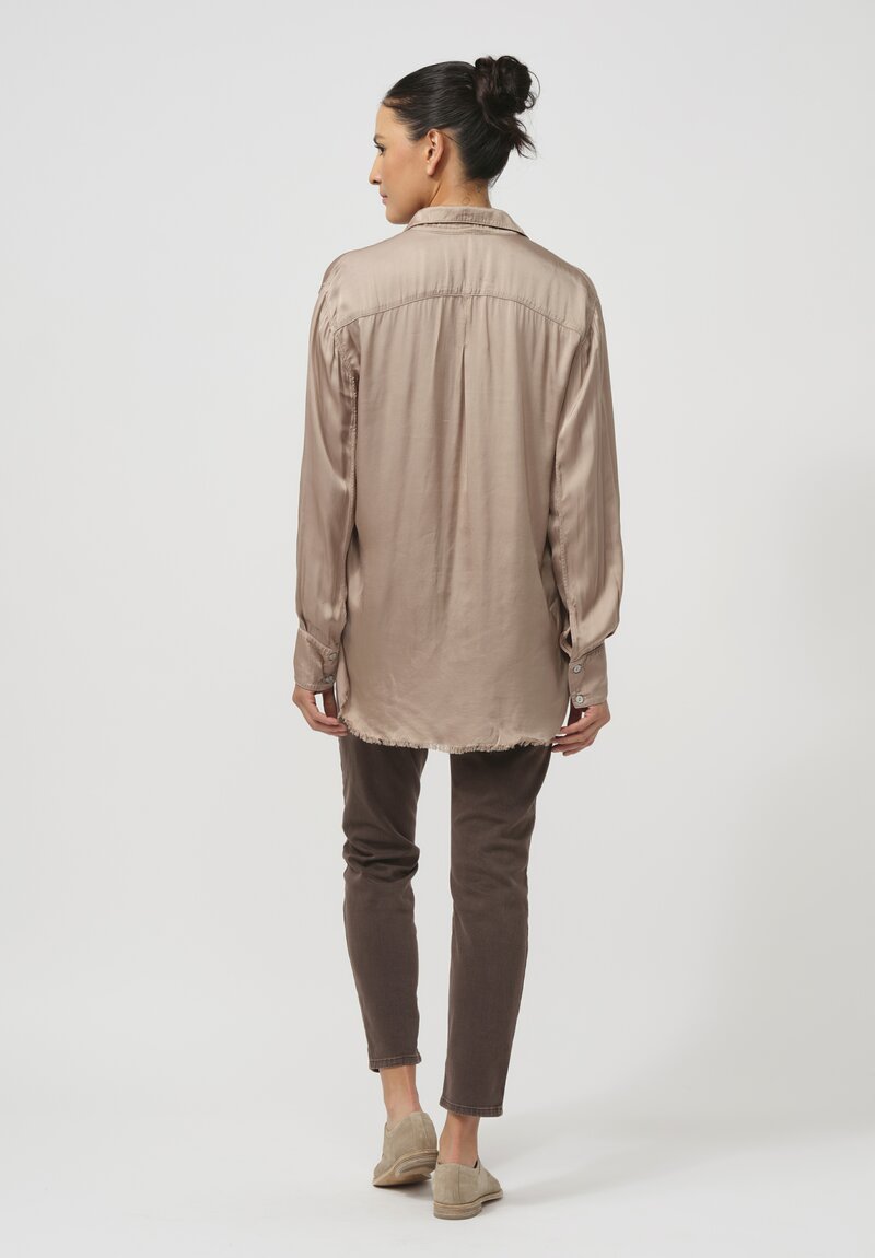 Jaga Button-Down Capri Shirt in Shiitake Natural	