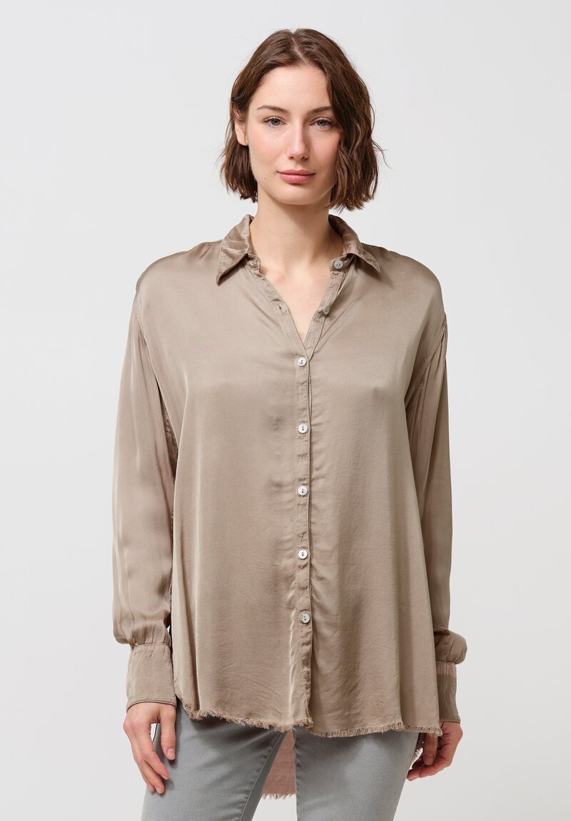 Jaga Button-Down Capri Shirt in Shiitake Natural