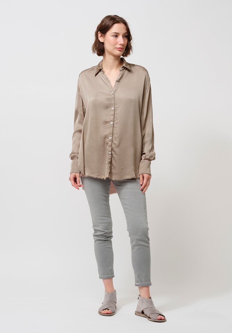 Jaga Button-Down Capri Shirt in Shiitake Natural