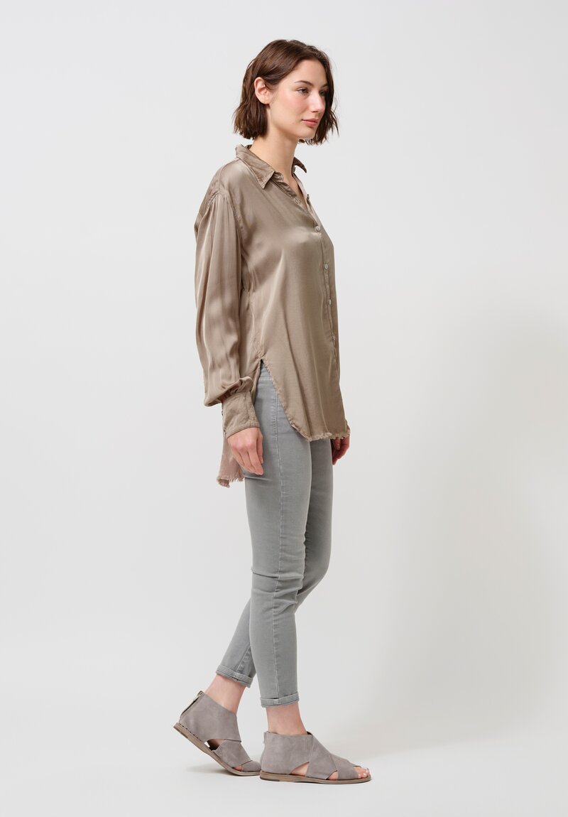 Jaga Button-Down Capri Shirt in Shiitake Natural