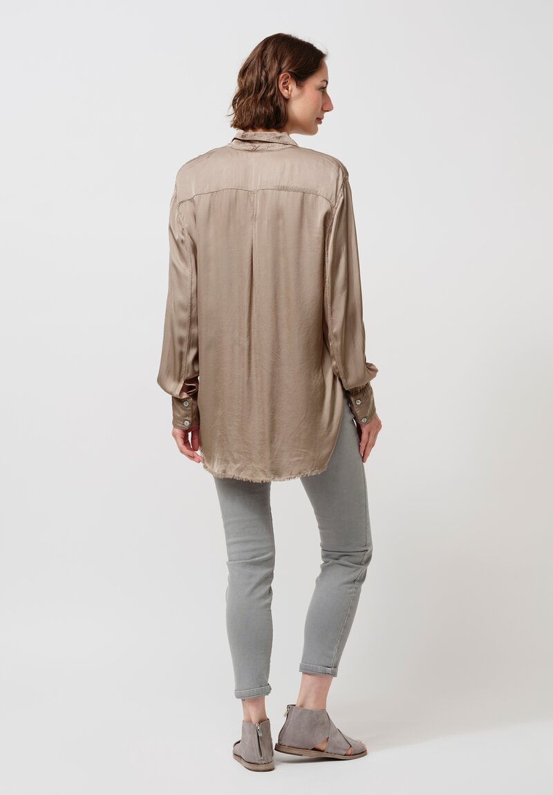 Jaga Button-Down Capri Shirt in Shiitake Natural