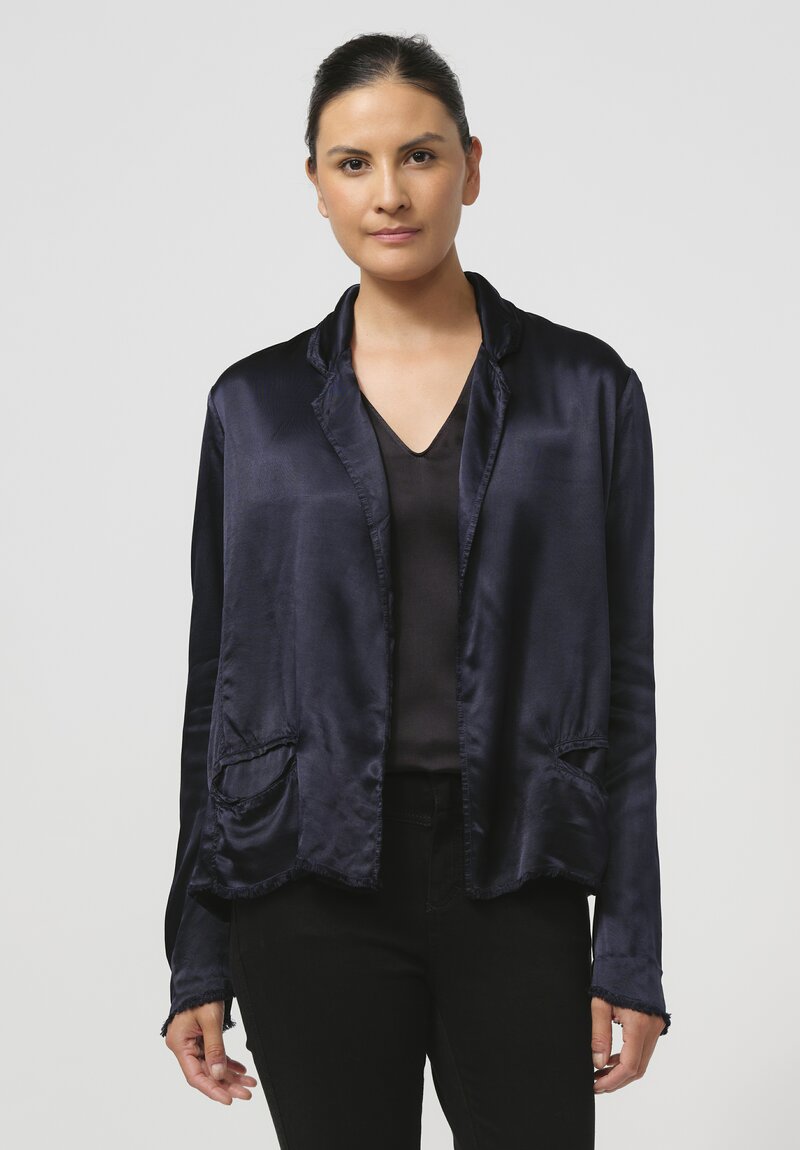 Jaga Satin Roma Jacket in Navy Blue	