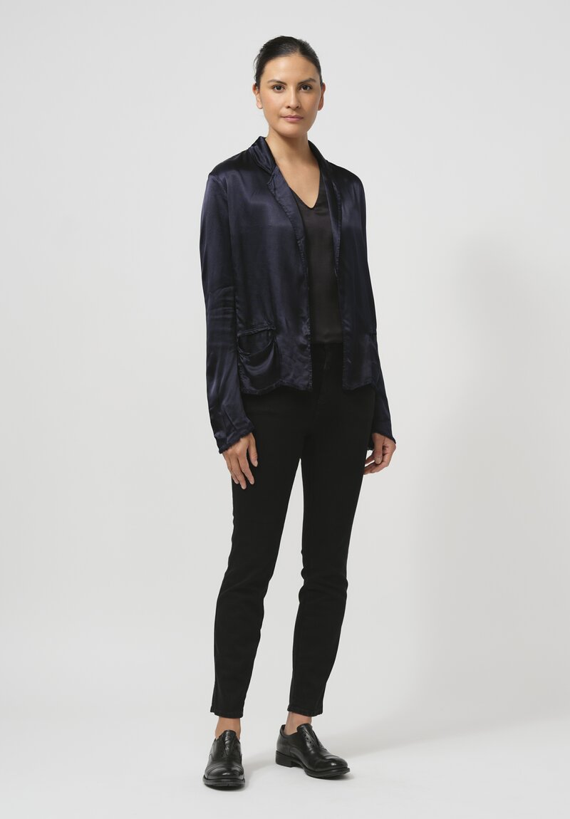 Jaga Satin Roma Jacket in Navy Blue	