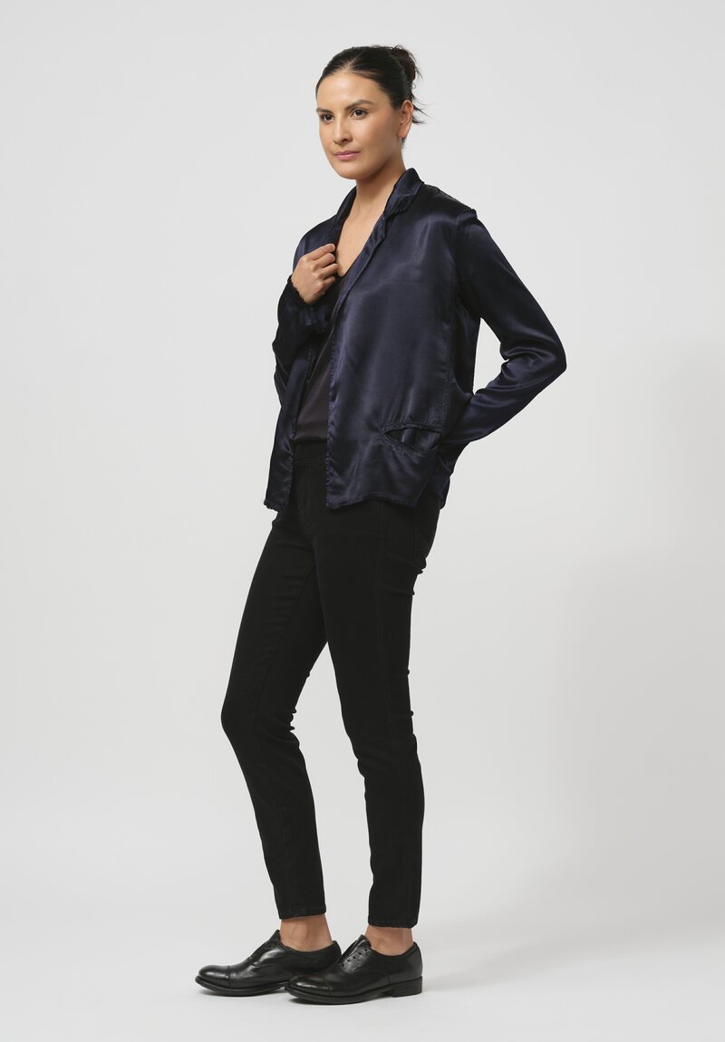 Jaga Satin Roma Jacket in Navy Blue	