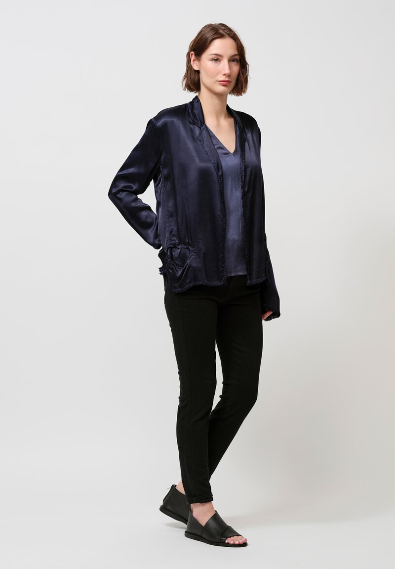 Jaga Satin Roma Jacket in Navy Blue