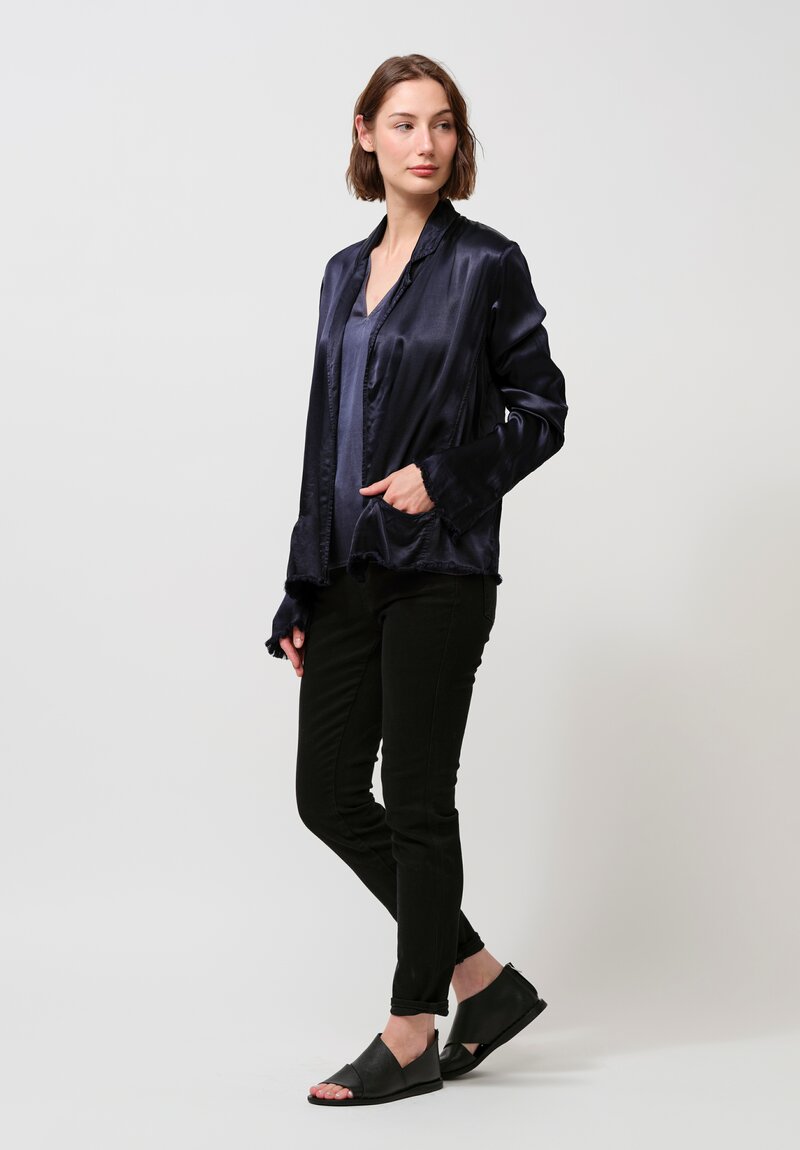 Jaga Satin Roma Jacket in Navy Blue