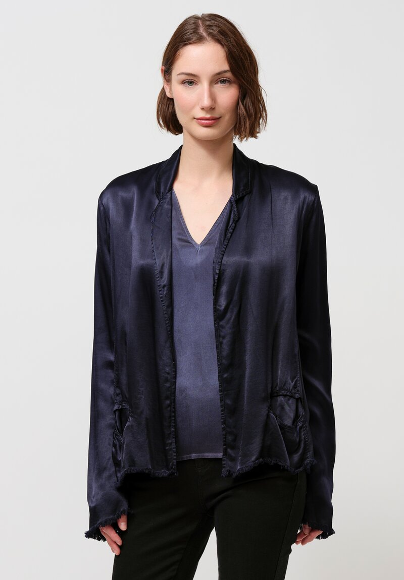 Jaga Satin Roma Jacket in Navy Blue