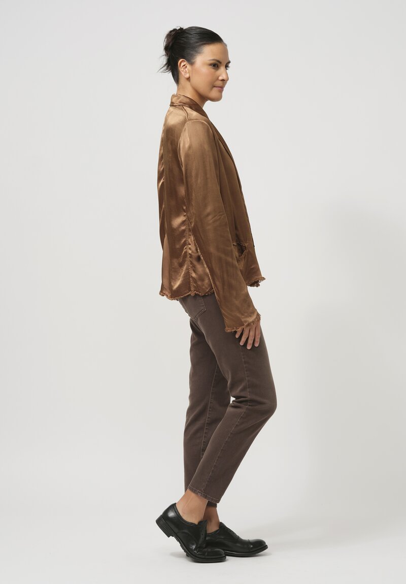 Jaga Satin Roma Jacket in Caramel Brown	