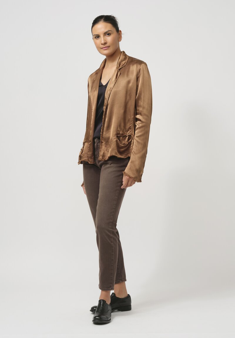 Jaga Satin Roma Jacket in Caramel Brown	