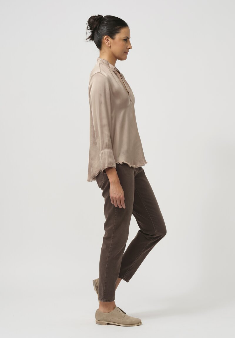 Jaga Satin Sofia Top in Shiitake Natural	