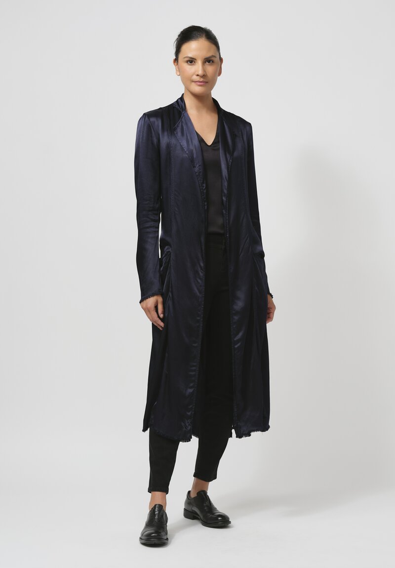 Jaga Cocktail Length Monaco Coat in Navy Blue	