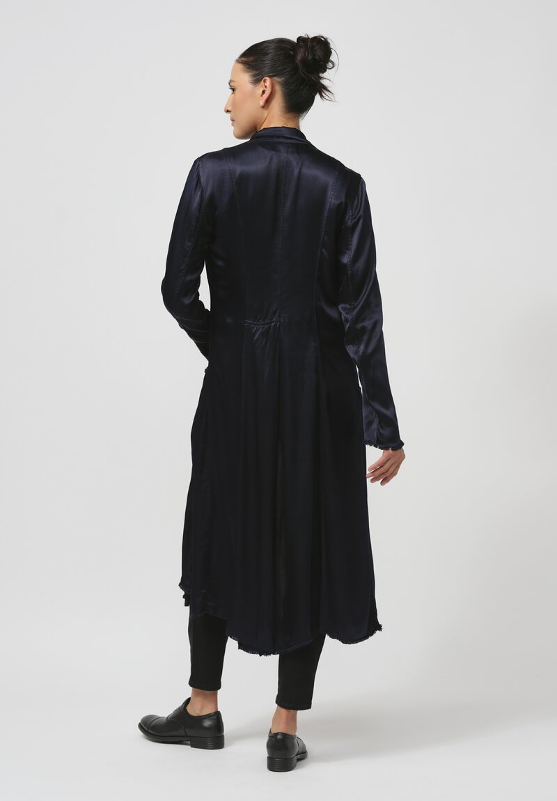 Jaga Cocktail Length Monaco Coat in Navy Blue	