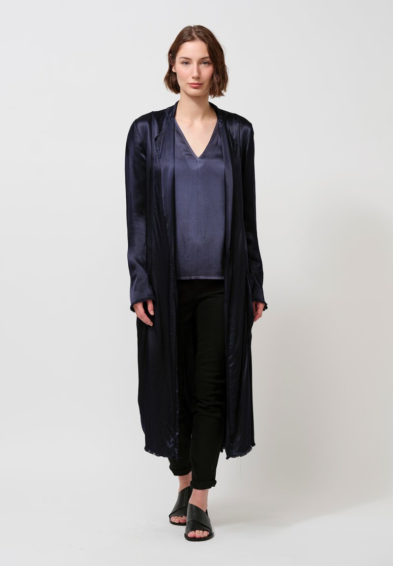 Jaga Cocktail Length Monaco Coat in Navy Blue