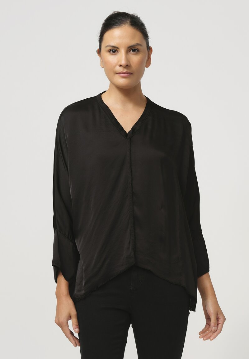 Jaga Satin Layla Blouse in Black	