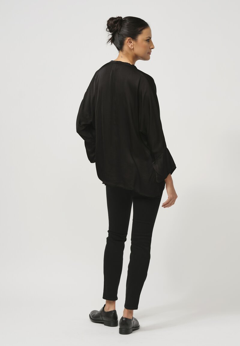 Jaga Satin Layla Blouse in Black	