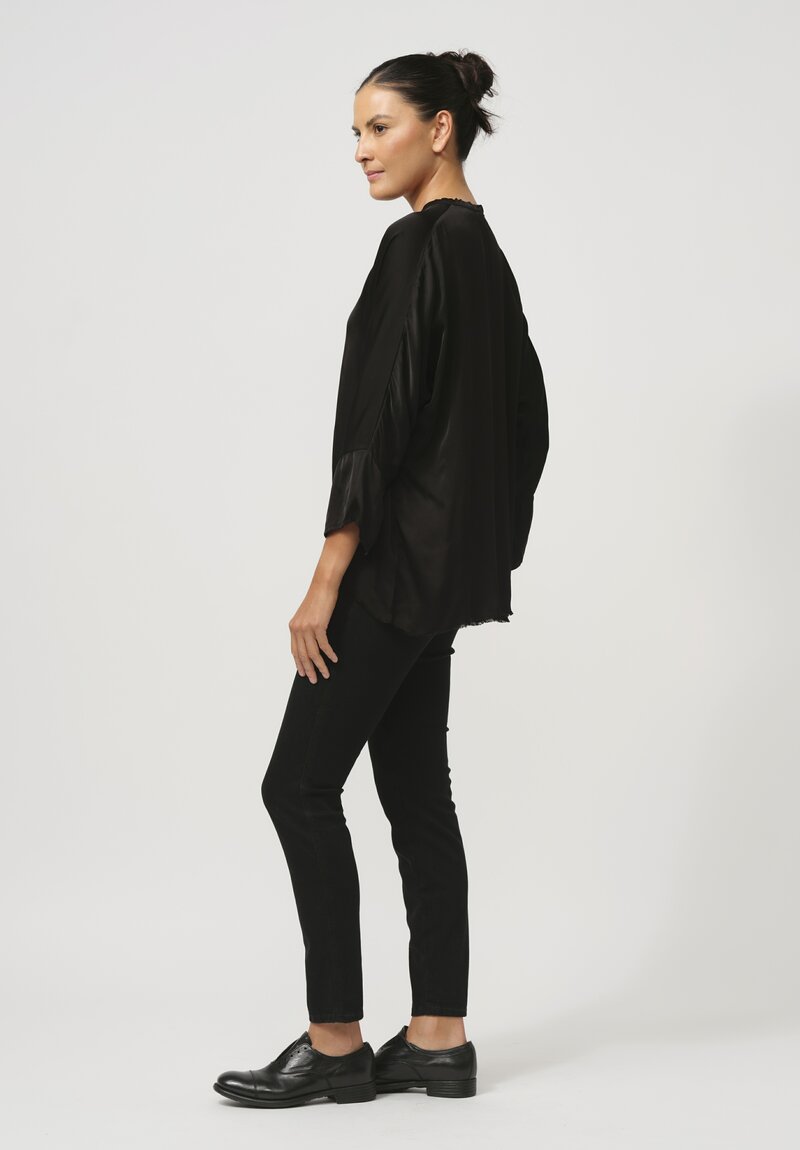 Jaga Satin Layla Blouse in Black	